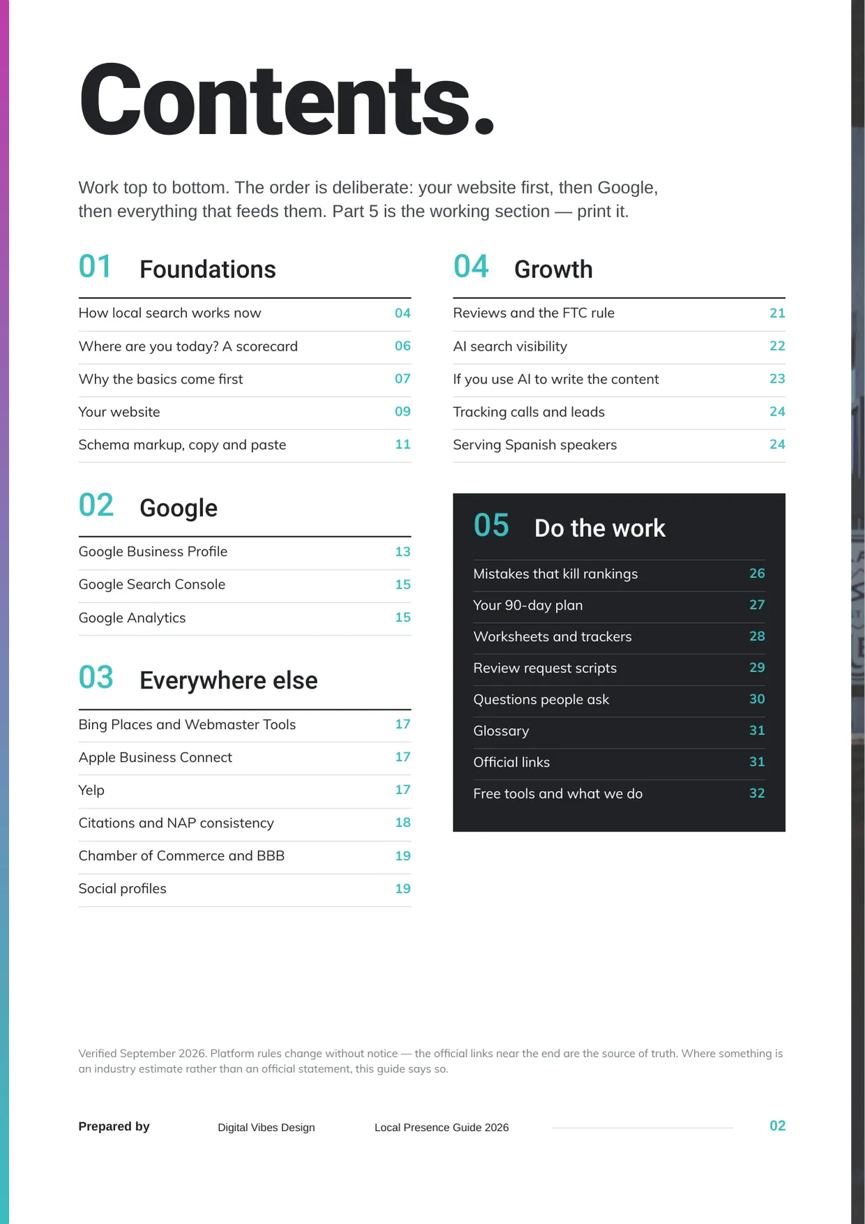 A page from the local presence guide
